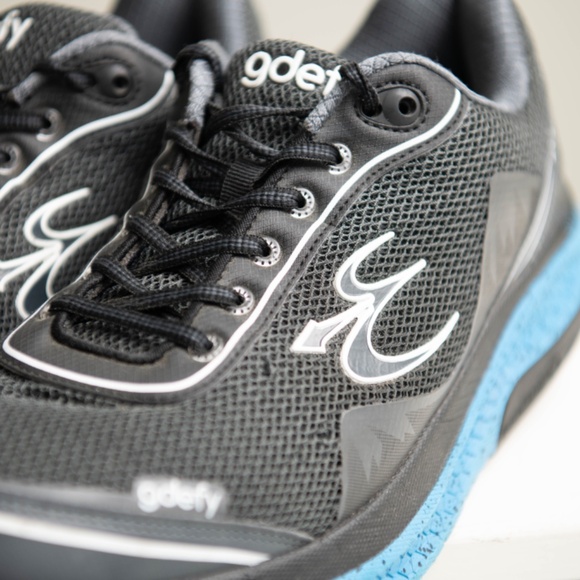 Gdefy Gravity Defyer Mighty Walk Men's 12 Black Blue Mesh Comfortable Sneakers - Picture 3 of 8